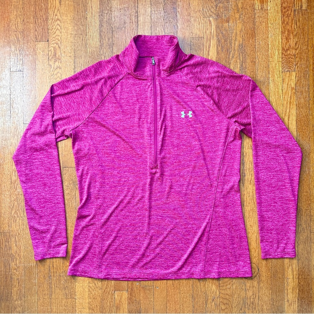 Under Armour UA Tech™ Team ½ Zip | Sz XL | Rebel Pink / Pink Elixir / Silver